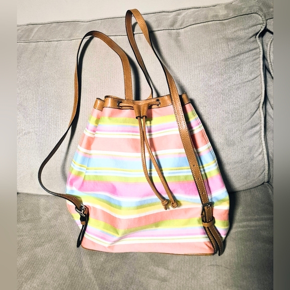 COACH: Striped Drawstring Backpack - Picture 8 of 9